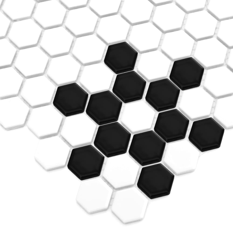 Dunin Mini Hexagon B&W Snow czarno biała mozaika