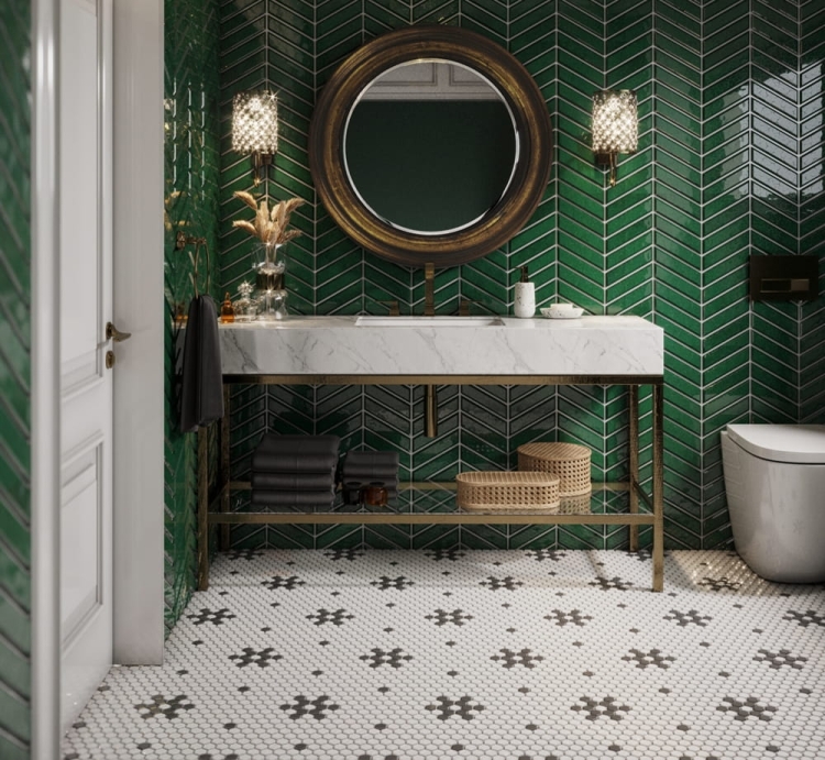 Dunin Mini Hexagon B&W Snow czarno biała mozaika