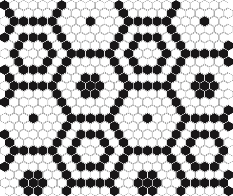 Dunin Mini Hexagon B&W Bee czarno biała mozaika