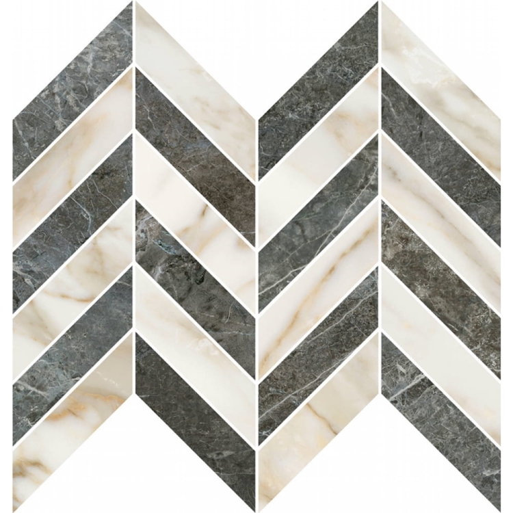 Saloni Avenza Chevron Green-Gold Luxe