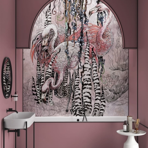 Wonderwall Tigaki fototapeta w różowe flamingi