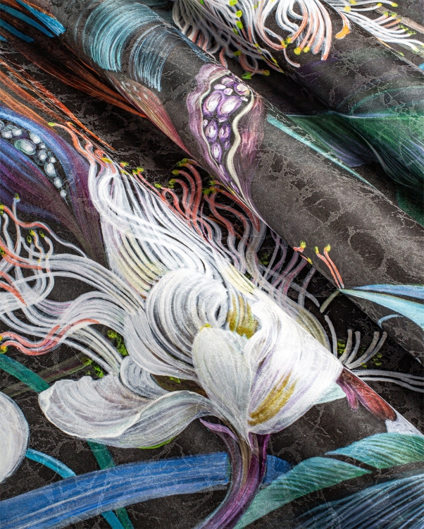 Wonderwall Irida fototapeta kolorowe tropikalne rośliny i kwiaty