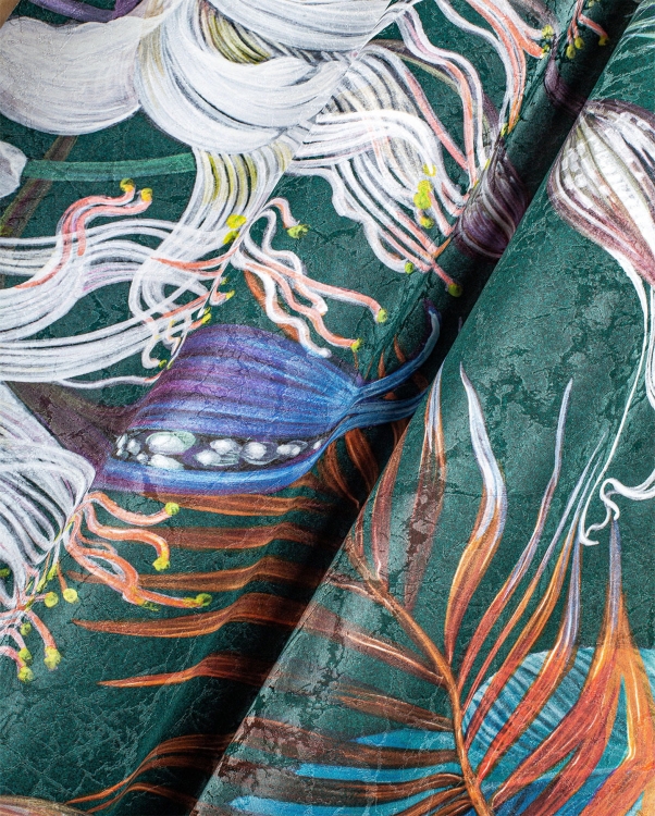 Wonderwall Irida fototapeta kolorowe tropikalne rośliny i kwiaty