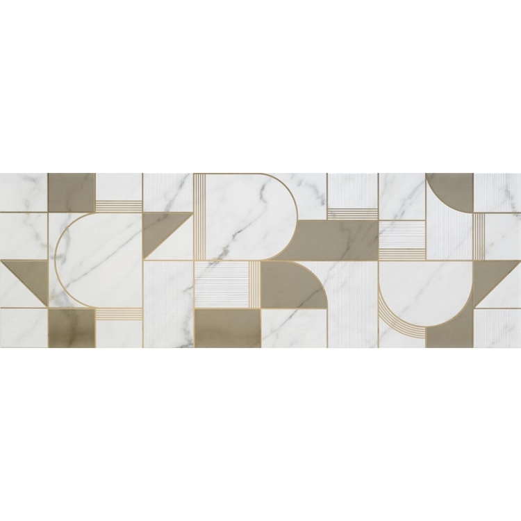Marazzi Allmarble Wall Decoro Club Golden White Satin