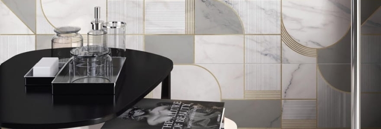 Marazzi Allmarble Wall Decoro Club Golden White Satin