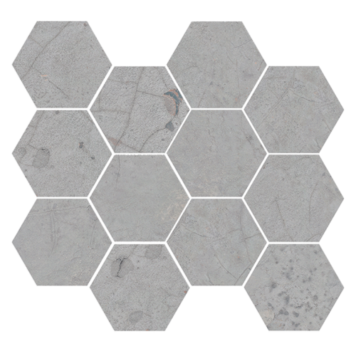 Aparici Cracked Grey Natural Mosaico Hexagonal