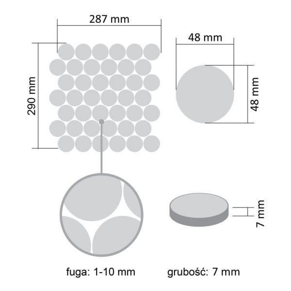 Raw Decor Candy Moon Dust szklana mozaika ścienna matowa