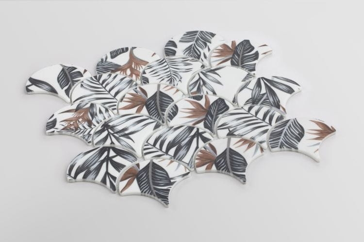 Raw Decor Flabellum Jungle szklana tropikalna mozaika ścienna matowa