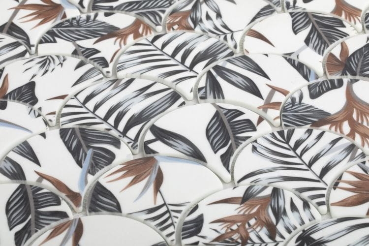 Raw Decor Flabellum Jungle szklana tropikalna mozaika ścienna matowa