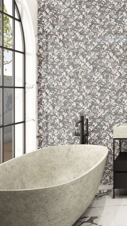 Raw Decor Flabellum Jungle szklana tropikalna mozaika ścienna matowa