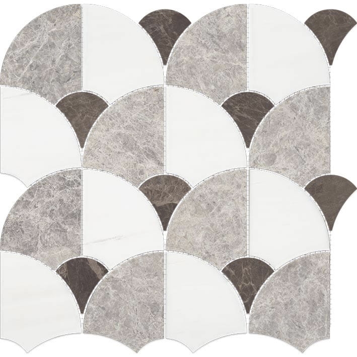 L'Antic Colonial Figure Shell Dark geometryczna mozaika kamienna