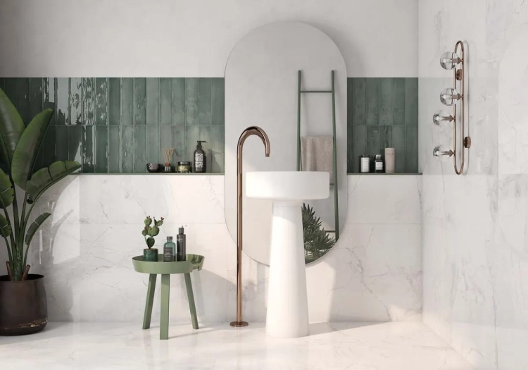 Ibero Matisse Olive 7,5x30 płytki cegiełki ścienne łazienkowe