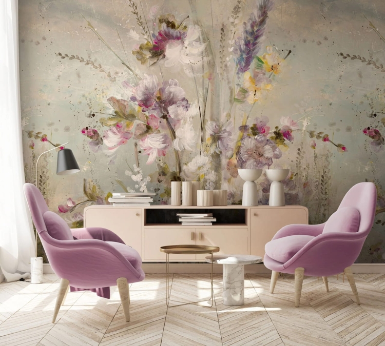 WallArt Subtilis fototapeta kwietna łąka bukiety