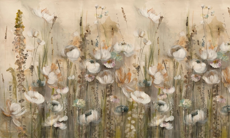 WallArt Lilium fototapeta kwiatowa ciepłe beże