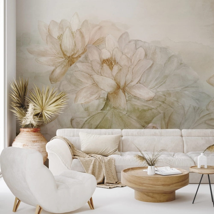 WallArt Fall fototapeta lilie wodne jesienią