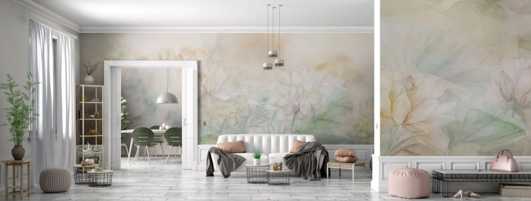 WallArt Spring fototapeta lilie wodne wiosną