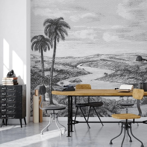 WallArt Palm krajobraz półpustyni