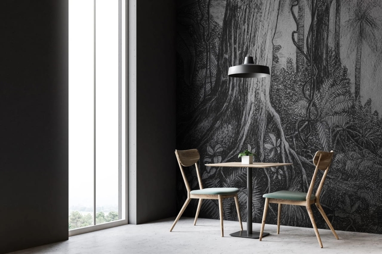 WallArt Ness krajobraz mroczny las - fototapeta