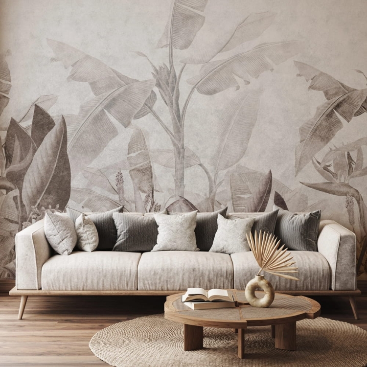 Wall Art Rainforest Beige las tropikalny w beżach