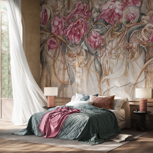 Wonderwall Rocalle fototapeta romantyczne kwiaty peoni