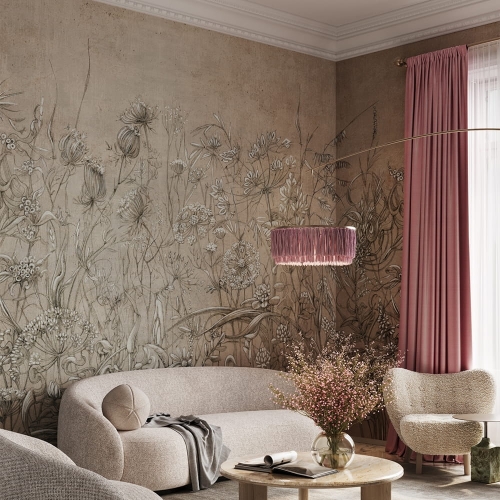 Wonderwall Gardenia fototapeta malowana kwiatowa łąka