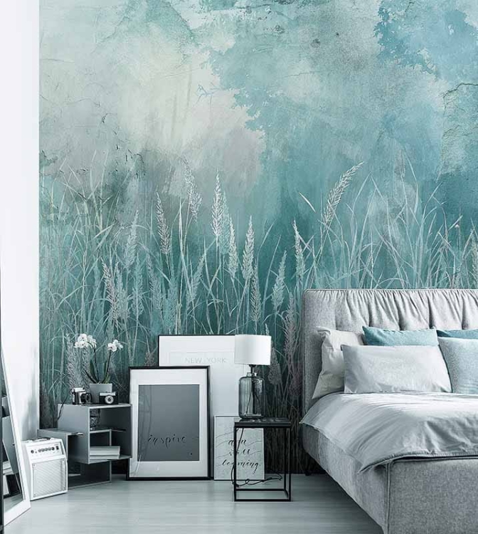 Trzciny trawy tapeta ścienna roślinna
