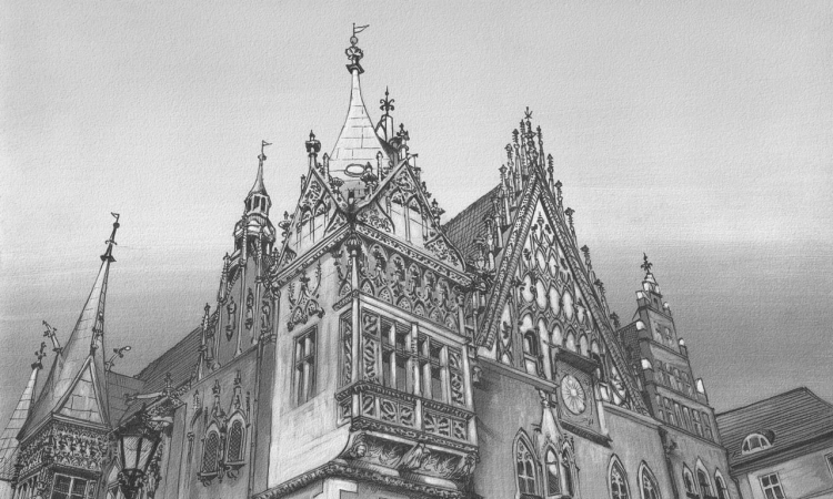 Town Hall fototapeta na wymiar Stary Ratusz we Wrocławiu