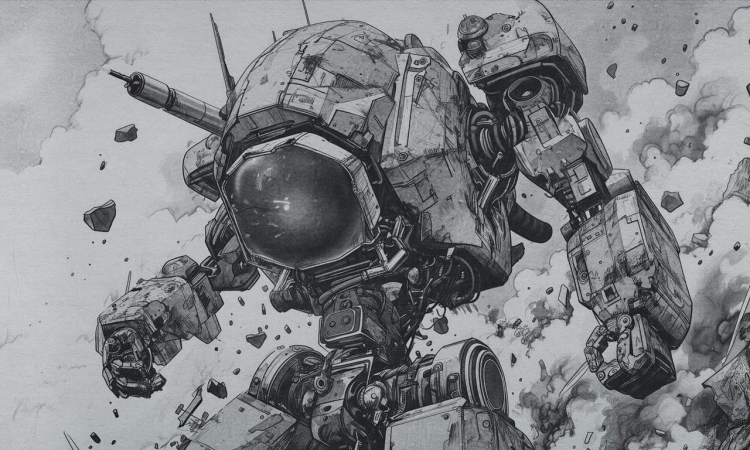Mecha komiksowa fototapeta na wymiar science fiction manga