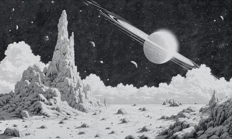 Eirian komiksowa fototapeta science fiction odległa planeta