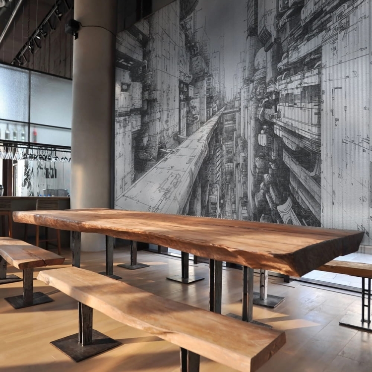 Cyber City komiksowa fototapeta science fiction futurystyczne miasto