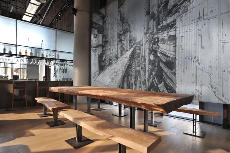 Cyber City komiksowa fototapeta science fiction futurystyczne miasto