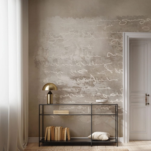 Wall Art Vinci fototapeta na wymiar postarzane odręczne pismo