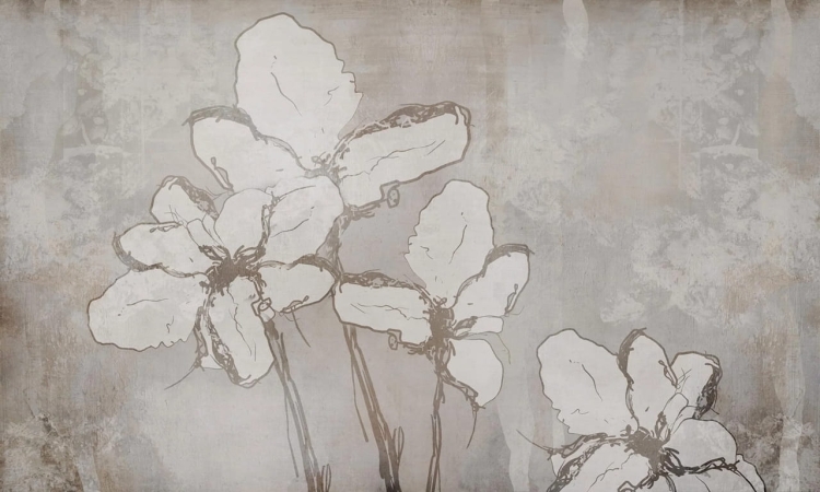 Wall Art Iris nowoczesna fototapeta na wymiar kwiaty na betonowym tle