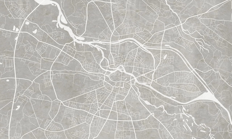 Breslau Grey nowoczesna fototapeta na wymiar mapa Wrocławia