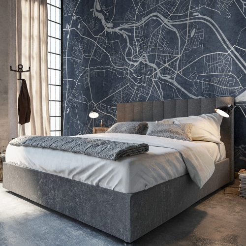 Breslau Blue nowoczesna fototapeta na wymiar mapa Wrocławia