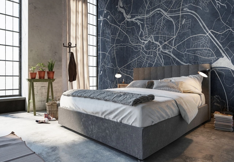 Breslau Blue nowoczesna fototapeta na wymiar mapa Wrocławia