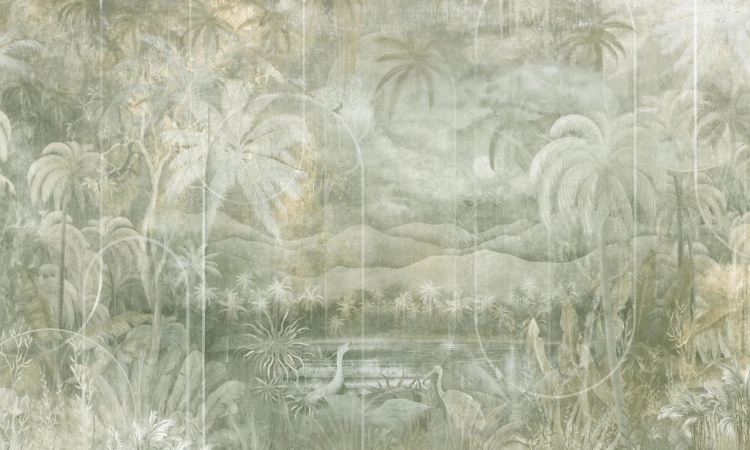 Wall Art Juca zielona fototapeta na wymiar tropikalny krajobraz