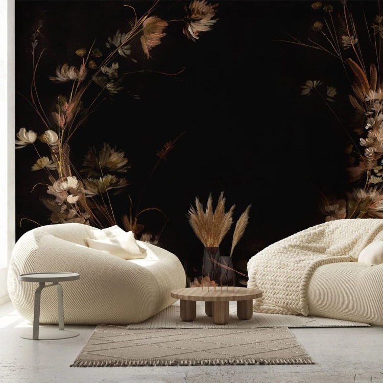 Wall Art Virtus ciemna roślinna fototapeta na wymiar wysokie trawy