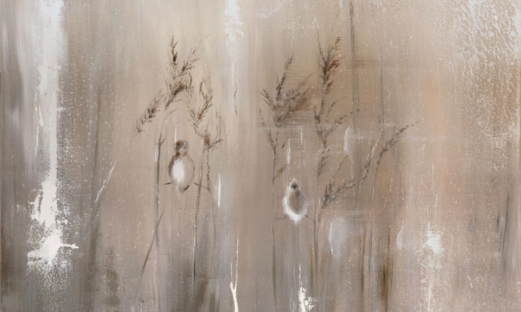 Wall Art Aves melancholijna fototapeta na wymiar trzciny i ptaki