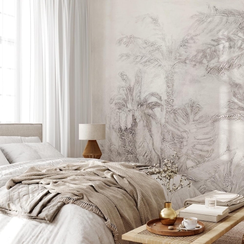 Wall Art Esotico Beige subtelna fototapeta na wymiar las tropikalny