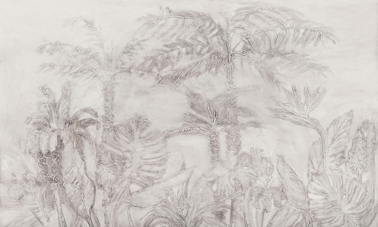 Wall Art Esotico Beige subtelna fototapeta na wymiar las tropikalny