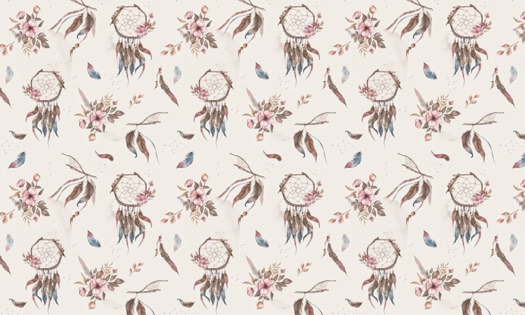 Wall Art Lulu fototapeta na wymiar łapacze snów i pióra boho