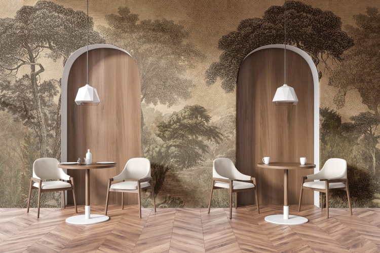 Wall Art Hood Light fototapeta na wymiar tropikalny las w stylu ryciny