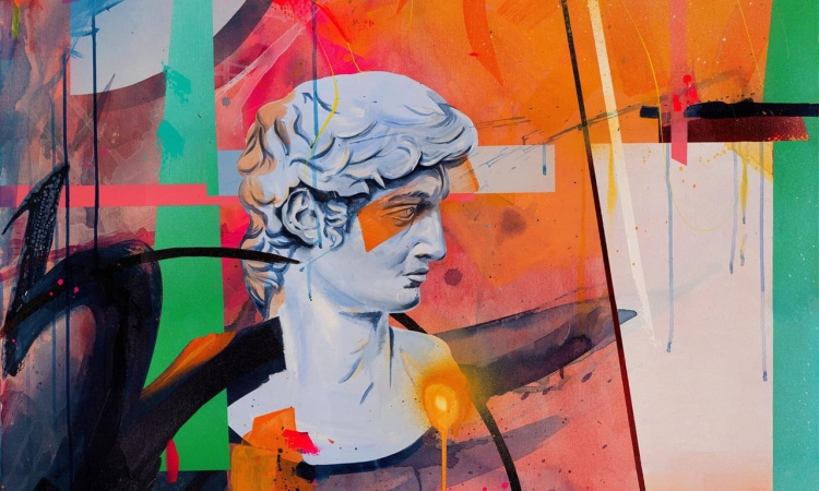 Wall Art Buenos kolorowa abstrakcyjna fototapeta na wymiar