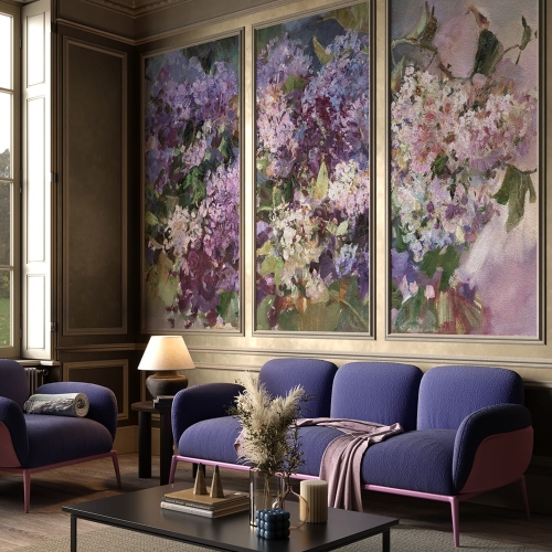 Wonderwall Violet fototapeta kwiaty bzu obraz na płótnie