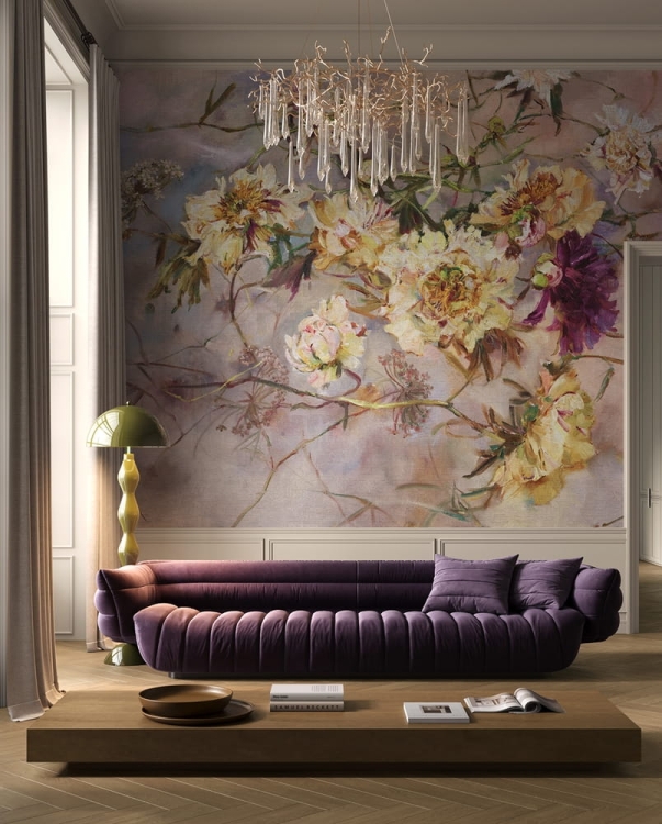 Wonderwall Charlotte fototapeta peonie kwiatowe gałązki