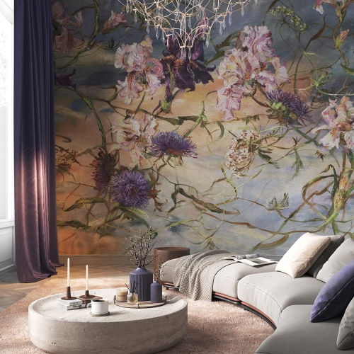 Wonderwall Clara fototapeta irysy kwiatowe gałązki