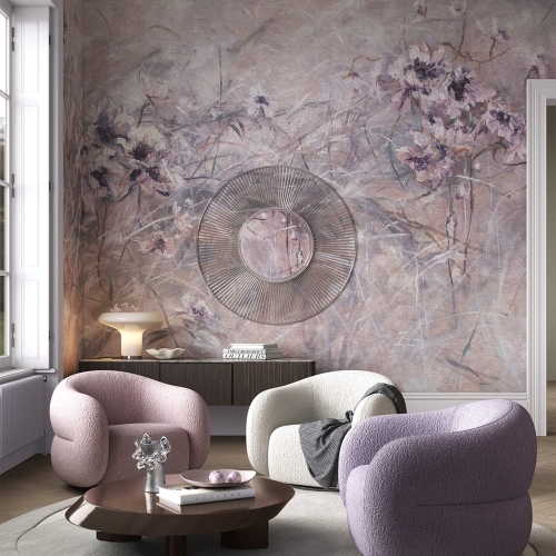 Wonderwall Dalia fototapeta pastelowa kwiatowa łąka