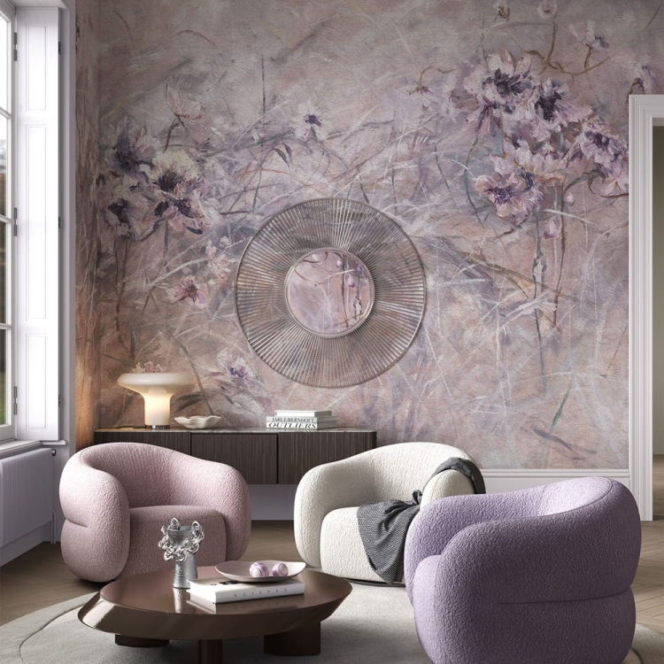 Wonderwall Dalia fototapeta pastelowa kwiatowa łąka