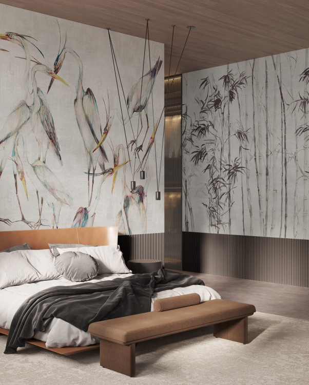 Wonderwall Jawa fototapeta bambusowy las i czaple